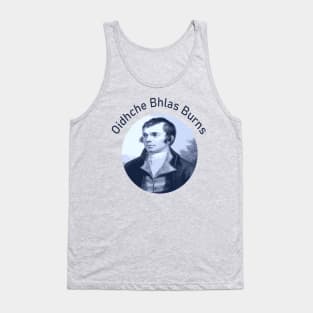 Robbie Burns - Oidhche Bhlas Burns Gaelic Text In Blue Tank Top